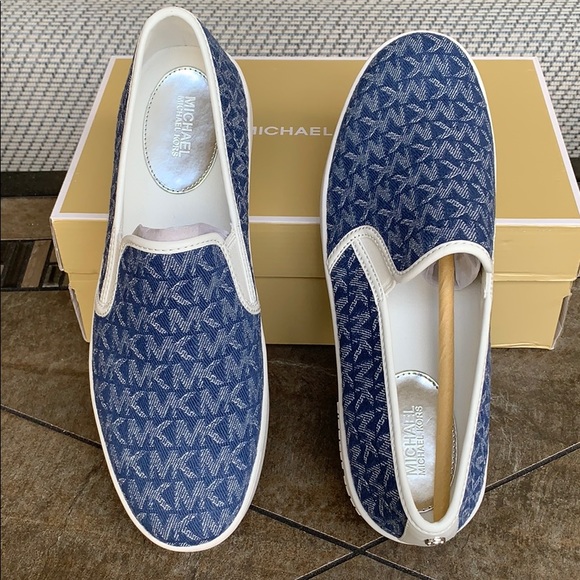 MICHAEL KORS TEDDY SLIP ON DENIM JACQUARD DENIM/Op - Picture 7 of 16